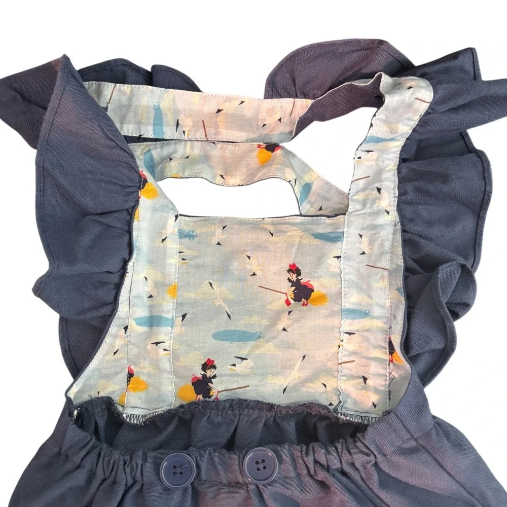 Toddler Girl's Kiki's Delivery Service Witch Dress‎ Pinafore Ruffle Blue Size 2T - Picture 4 of 7